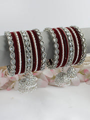 Malishka Bangle Set / Stack-Maroon
