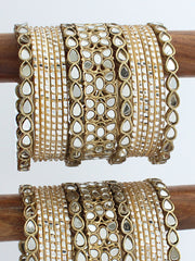 Amyra Mirror Bangle Set / Stack-Antique Gold