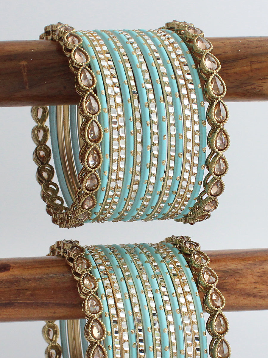 Afsana Bangle Set / Stack-Turquoise
