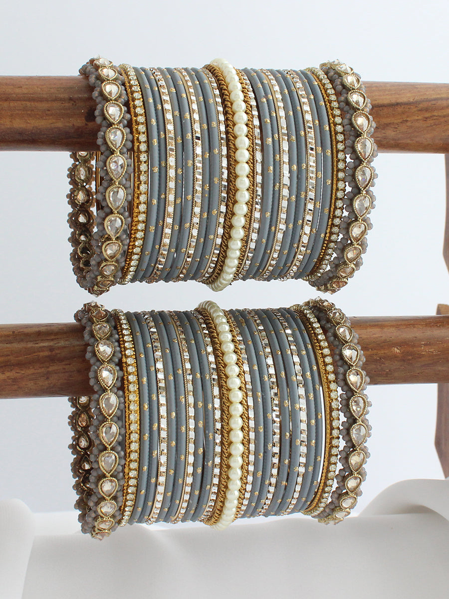 Ahna Bangle Set / Stack-Grey