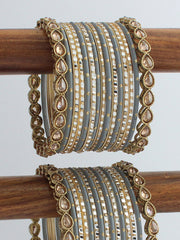 Afsana Bangle Set / Stack-Grey