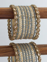 Afsana Bangle Set / Stack-Grey