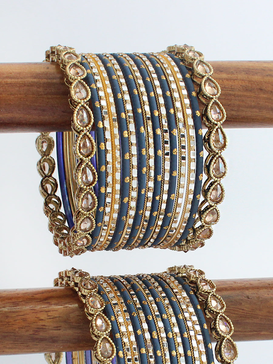 Afsana Bangle Set / Stack-Blue