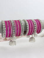 Jiya Bangle Set / Stack -Hot Pink 