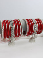 Zoha Bangle Set / Stack-red