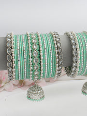Nehal Bangle Set / Stack-Mint Green
