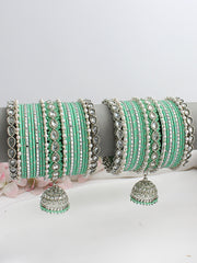 Nehal Bangle Set / Stack-Mint Green