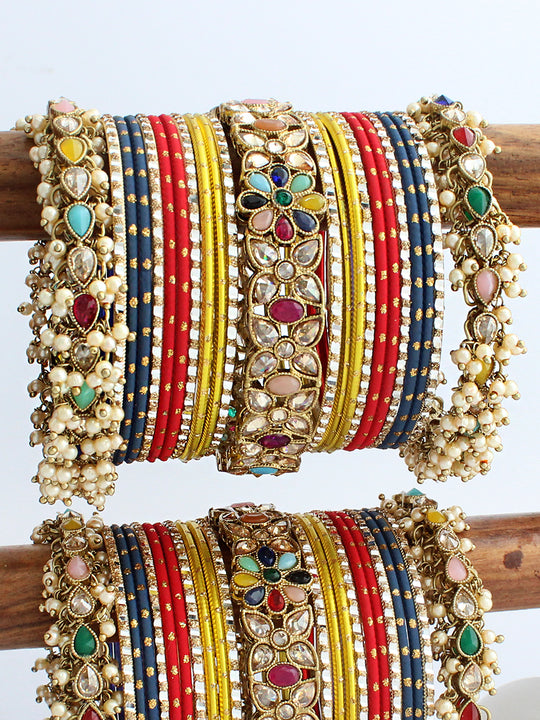 Sonam Bangle Set / Stack-Multicolor