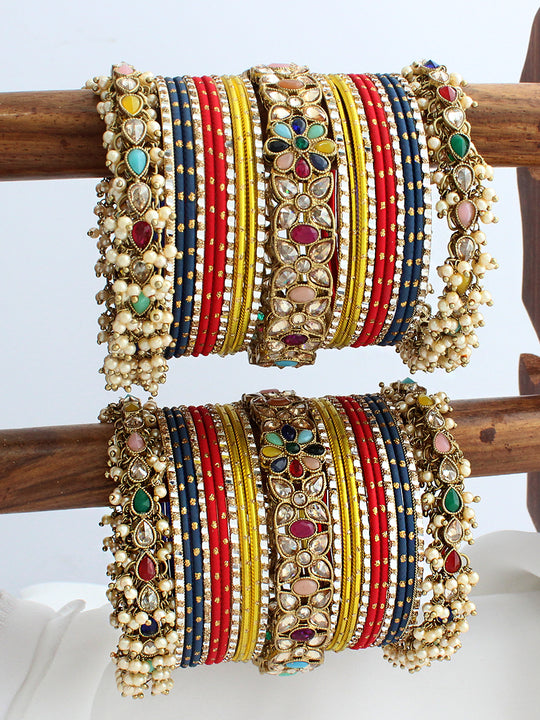 Sonam Bangle Set / Stack-Multicolor