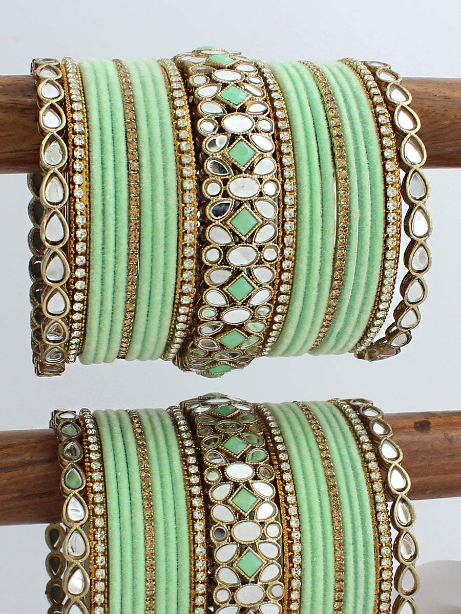 Roopi Bangle Set / Stack-Mint Green 