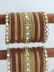 Malika Bangle Set / Stack-Brown 