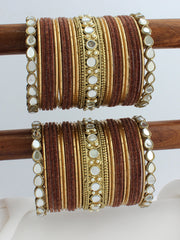 Malika Bangle Set / Stack-Brown 