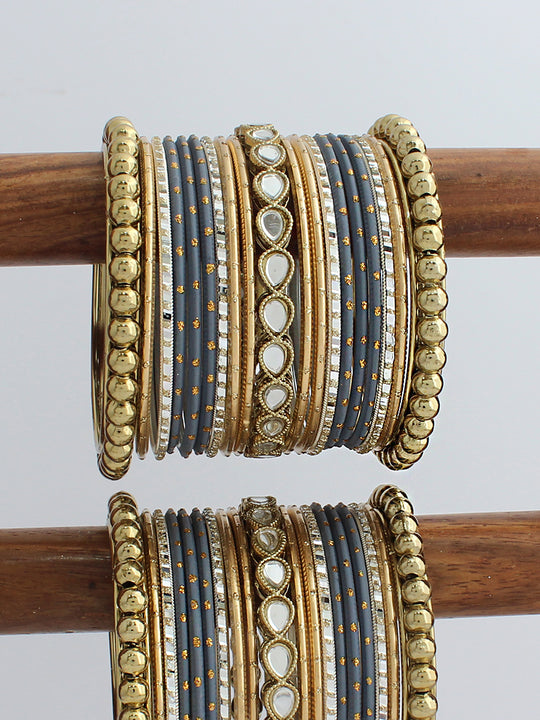Amoha Bangle Set / Stack-Grey 