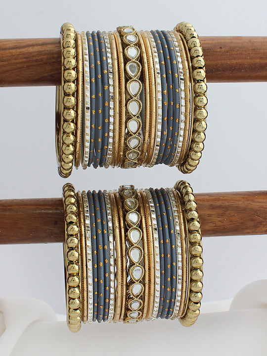 Amoha Bangle Set / Stack-Grey 