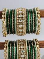 Pranjal Bangle Set / Stack -Green 