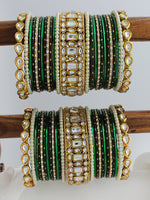 Pranjal Bangle Set / Stack -Green 
