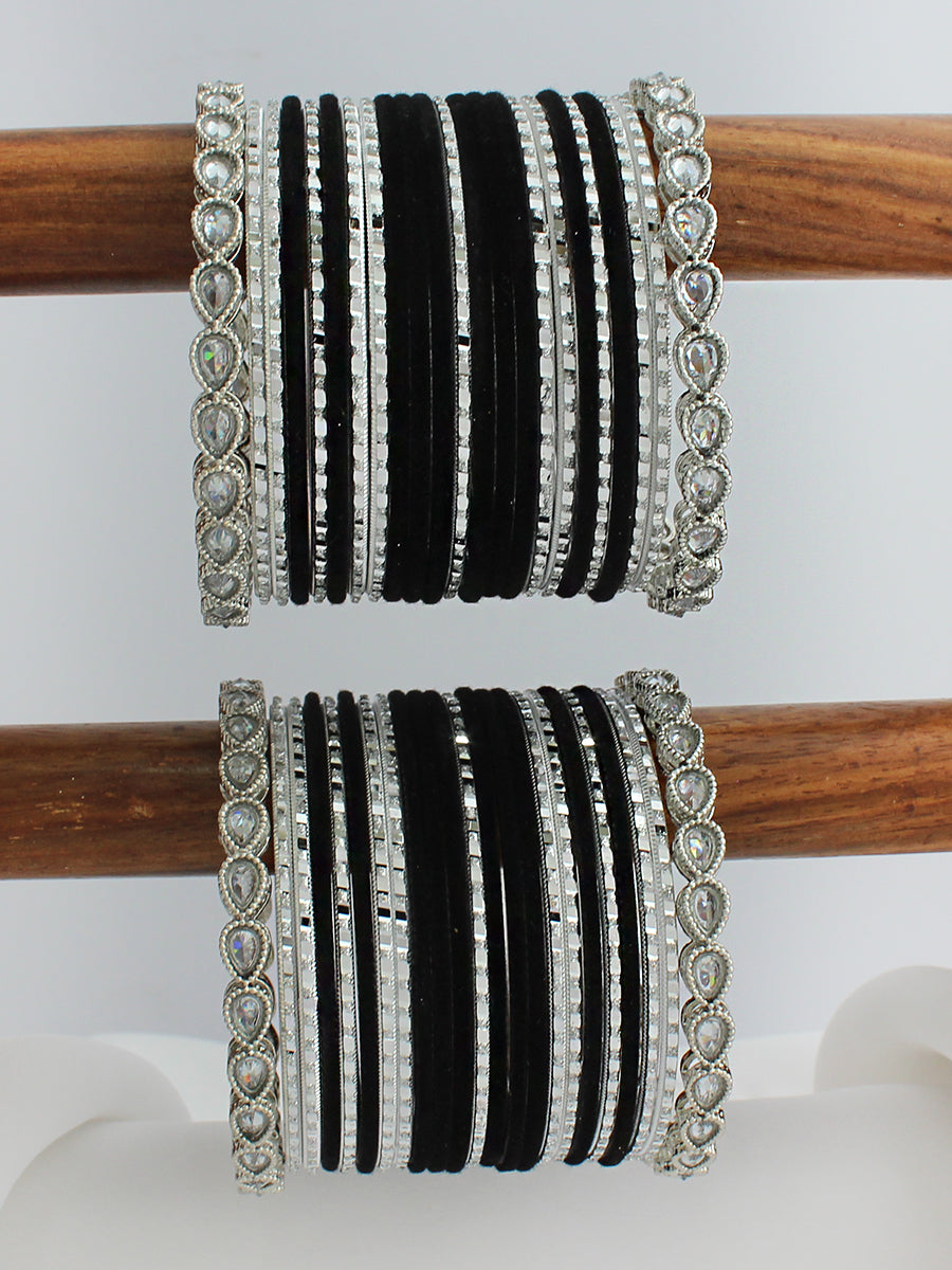Sobia Bangle Set / Stack-Black 