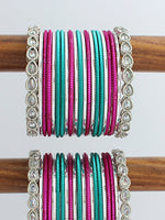 Reena Bangle Set / Stack-Hot Pink 