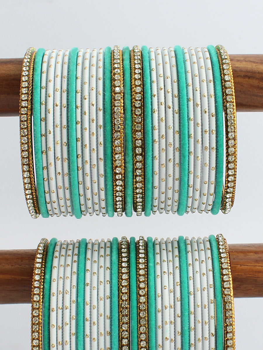 Sunidhi Bangle Set / Stack-Sea green 