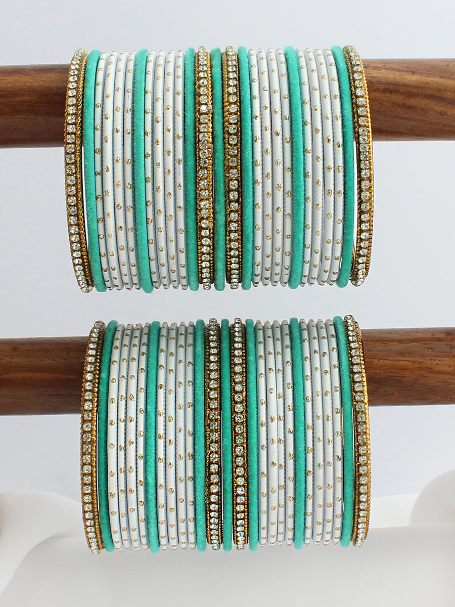 Sunidhi Bangle Set / Stack-Sea green 
