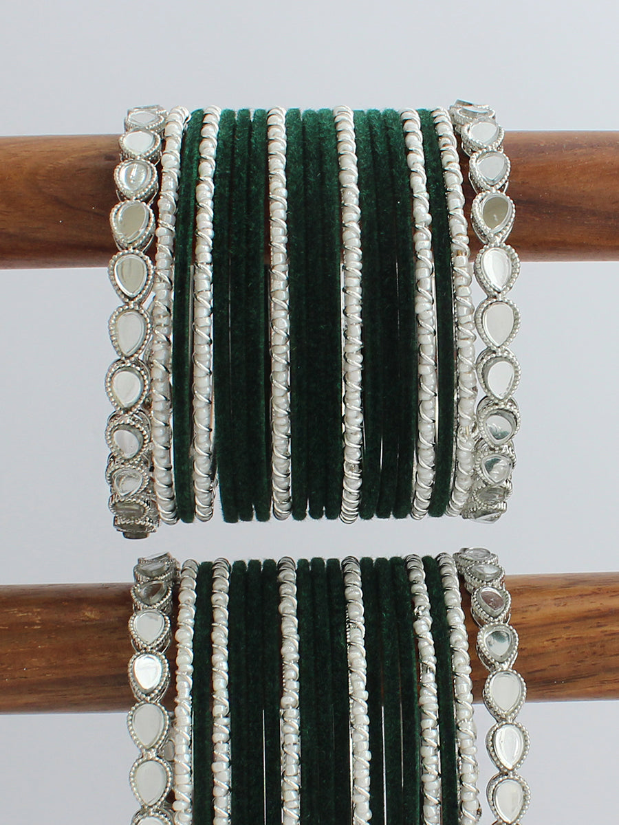 Esha Bangle Set / Stack-Green 
