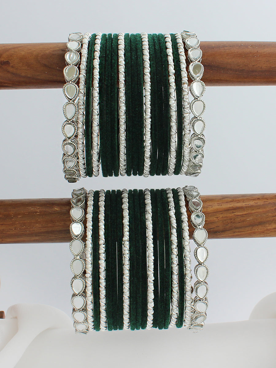 Esha Bangle Set / Stack-Green 