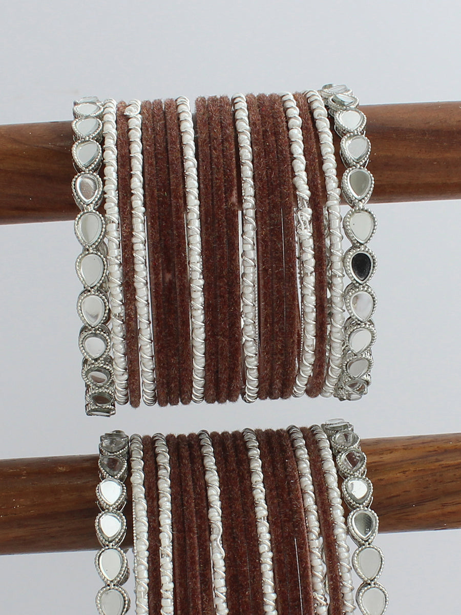 Esha Bangle Set / Stack-Brown 