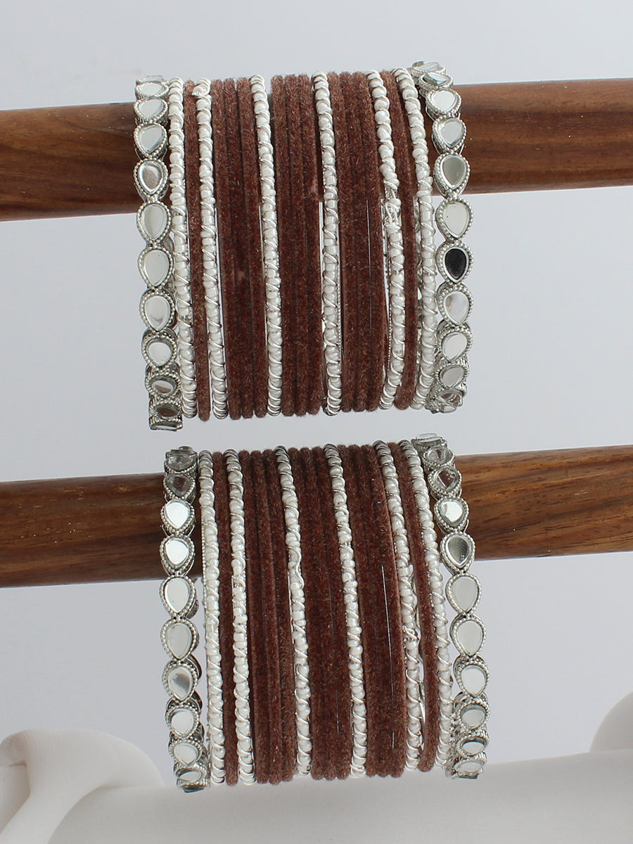 Esha Bangle Set / Stack-Brown 