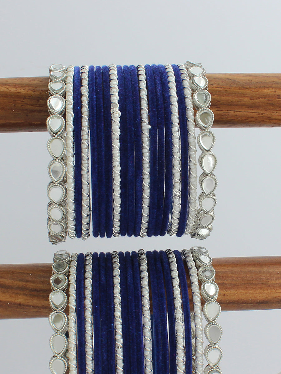Esha Bangle Set / Stack-Blue 