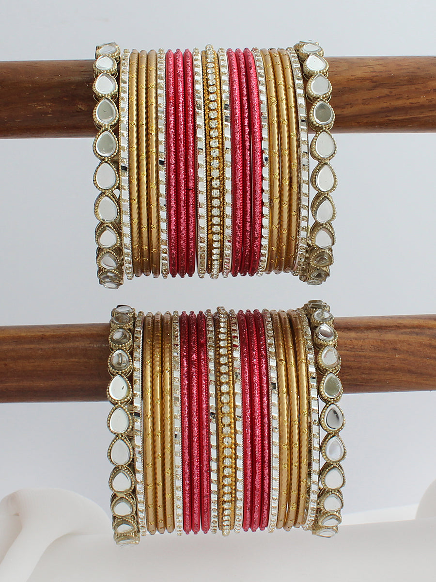 Ashima Bangle Set / Stack-Hot pink 