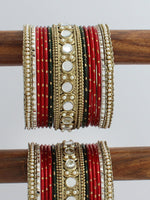 Swati Bangle Set / Stack-Maroon/Green  