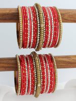 Amira Bangle Set / Stack-Red 
