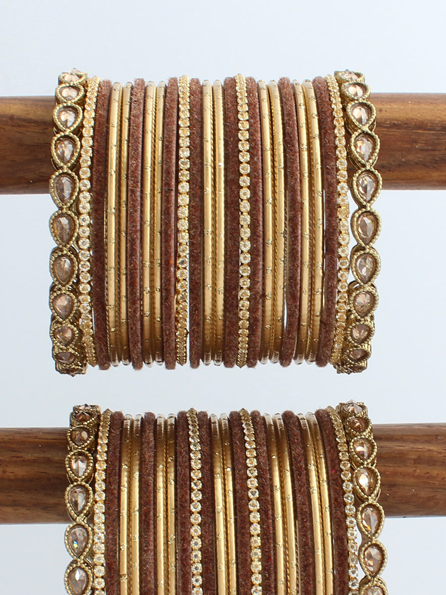 Archana Bangle Set / Stack-Brown 