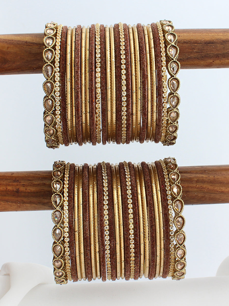 Archana Bangle Set / Stack-Brown 