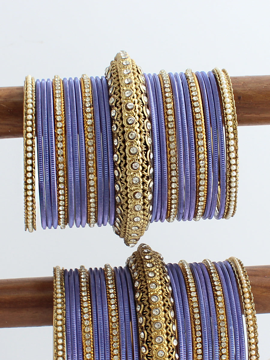 Harsha Bangle Set / Stack-Lavender 