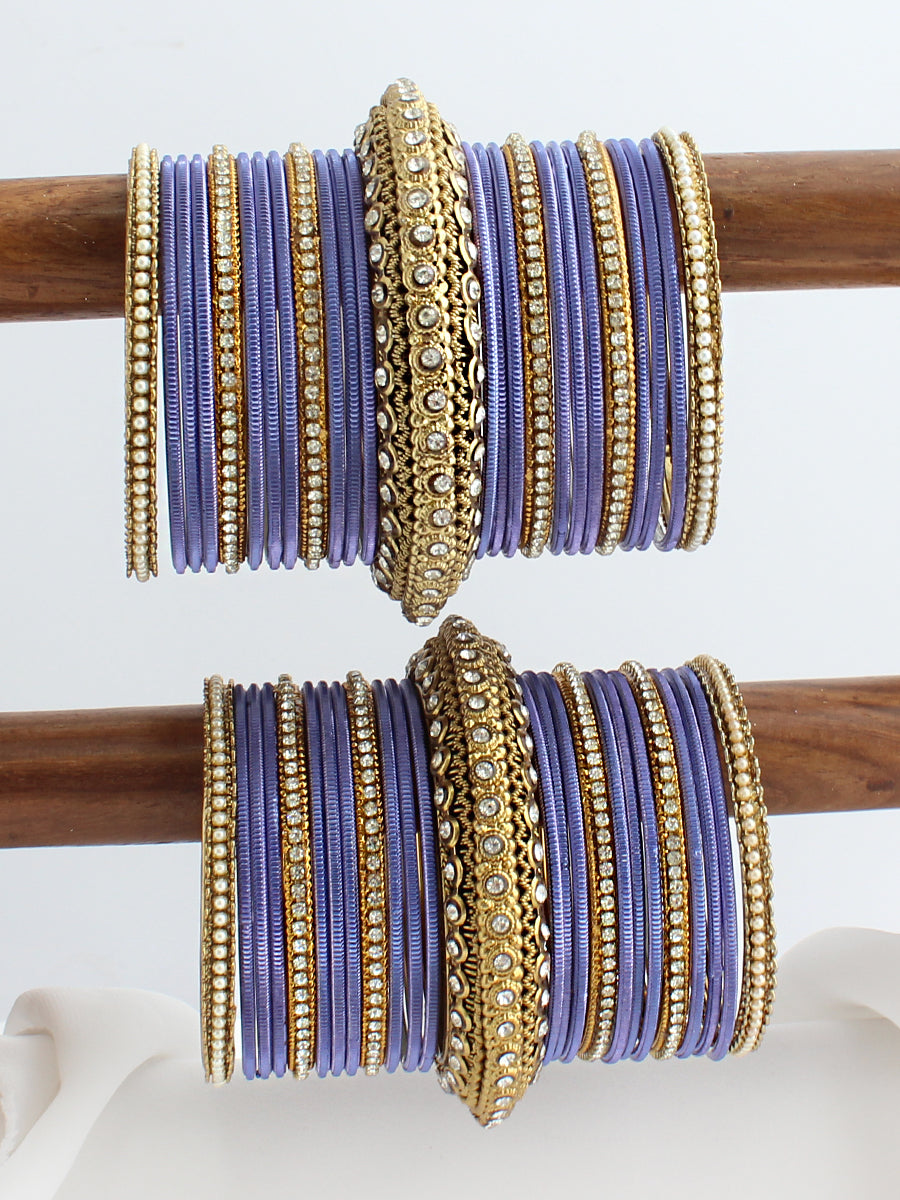 Harsha Bangle Set / Stack-Lavender 