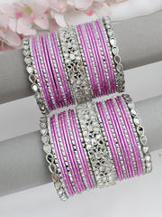 Kiyanvi Bangle Set / Stack-Pink 