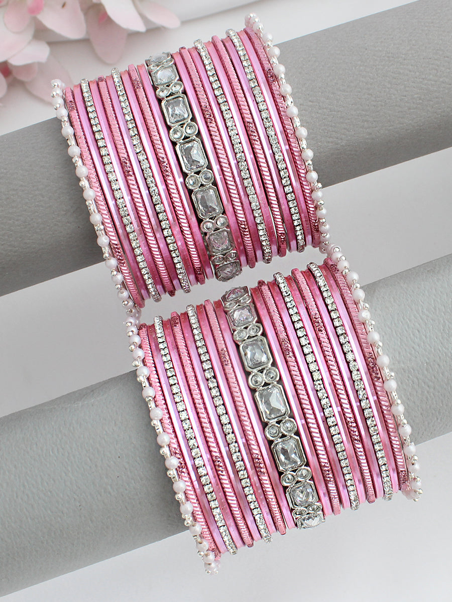 Itika Bangle Set / Stack-Pink 