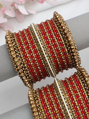 Jagriti Bangle Set / Stack-Red 