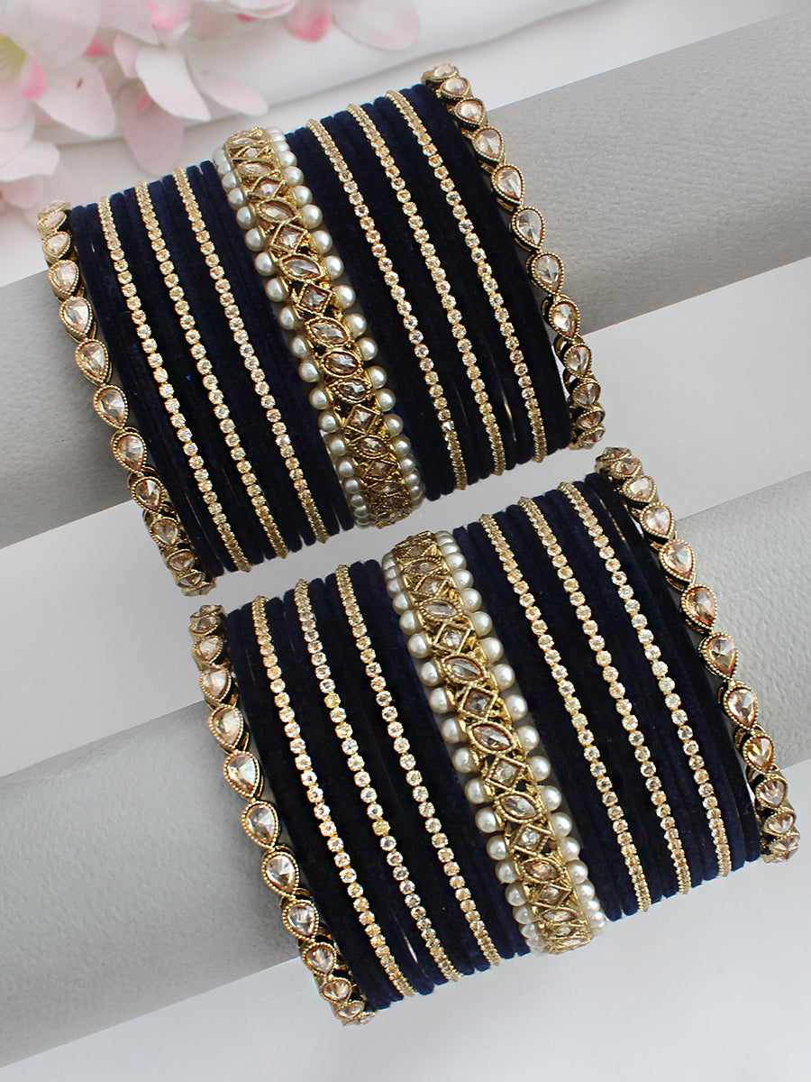 Pakhi Bangle Set / Stack-Blue 