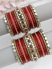 Zeenat Bangle Set / Stack-Maroon 