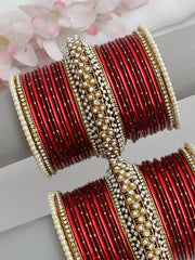 Yashna Bangle Set / Stack-Maroon 