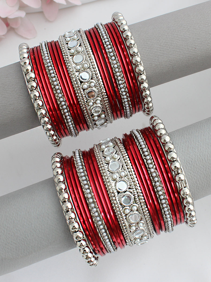 Vrishti Bangle Set / Stack -Maroon 