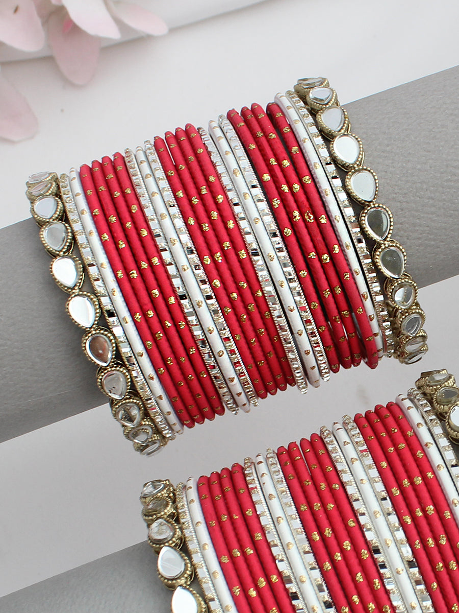Sumbul Bangle Set / Stack -Red 
