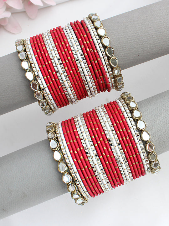 Sumbul Bangle Set / Stack -Red 
