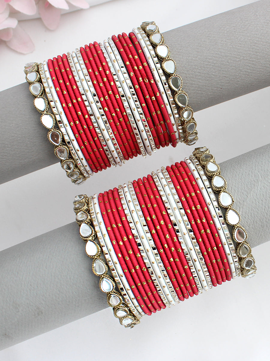 Sumbul Bangle Set / Stack -Red 