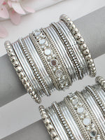 Vrishti Bangle Set / Stack -Silver 