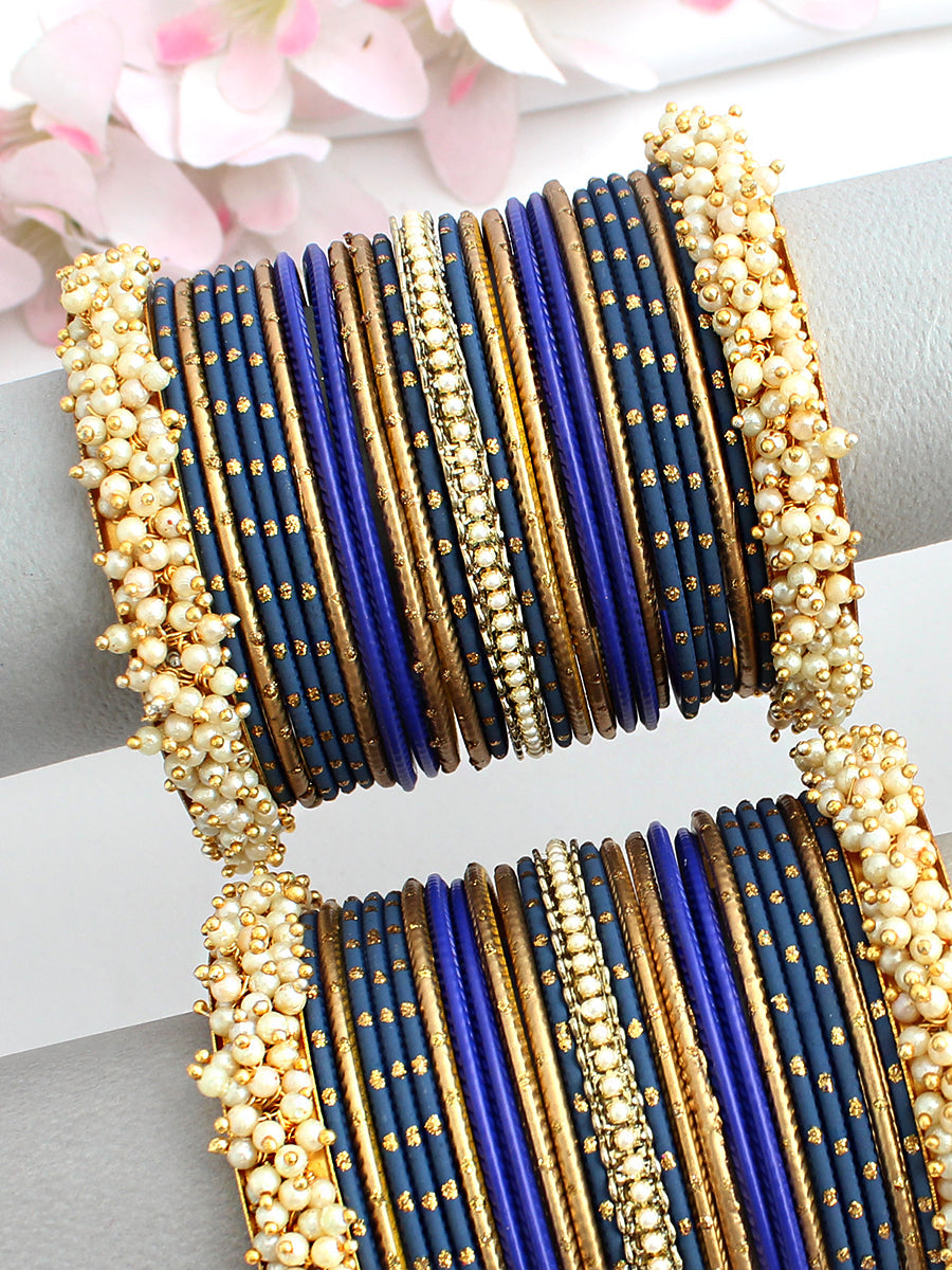 Vedita Bangle Set / Stack-Blue 