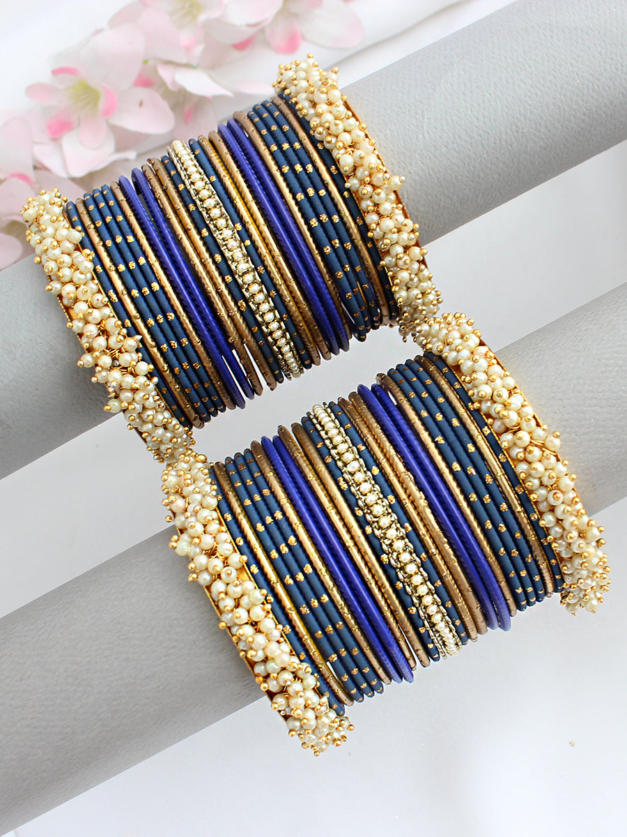 Vedita Bangle Set / Stack-Blue 
