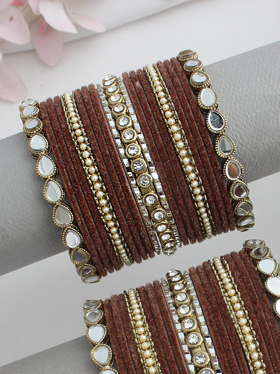 Simin Bangle Set / Stack-Brown 